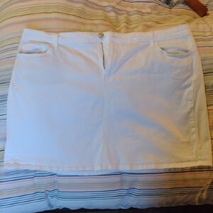 White Denim Mini Skirt
